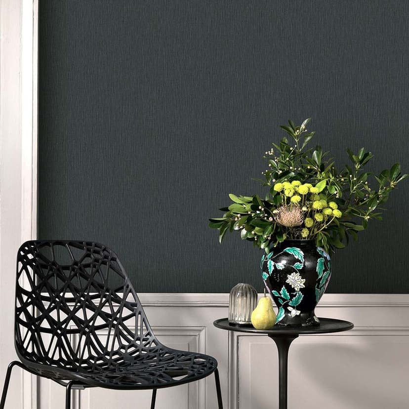 Papel pintado unitario brillante, papel pintado no tejido Fashion for Walls 4 de Guido Maria Kretschmer negro