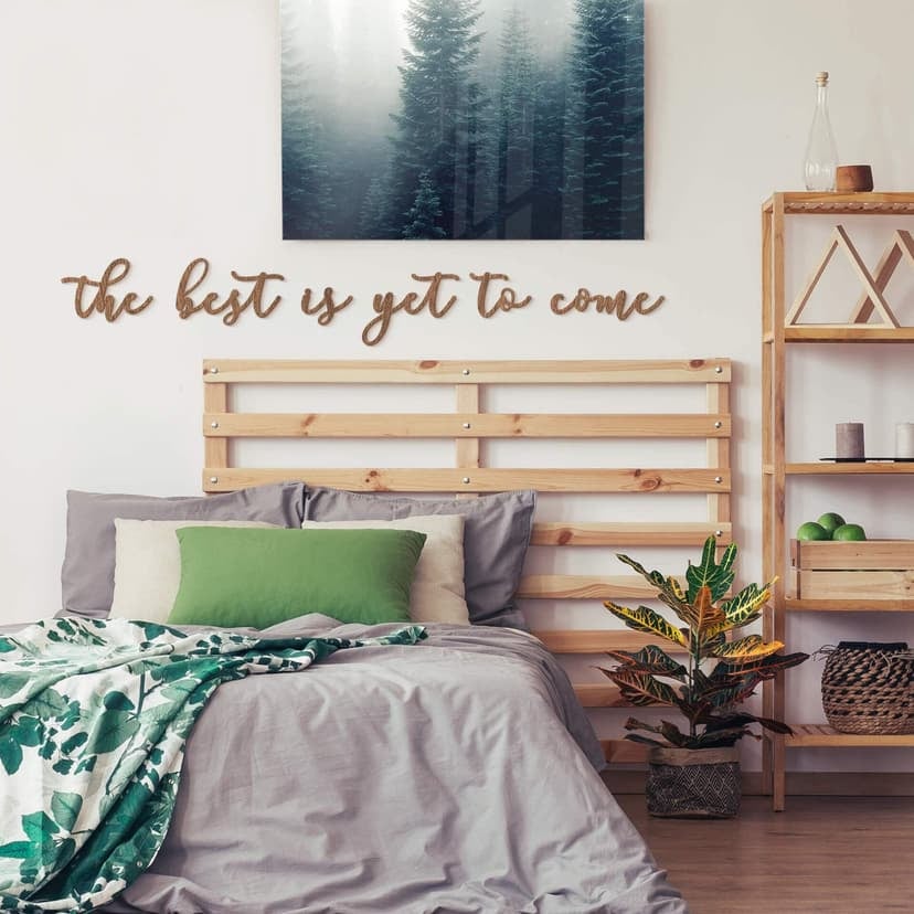 Letras de madera caoba Lo mejor está por llegar