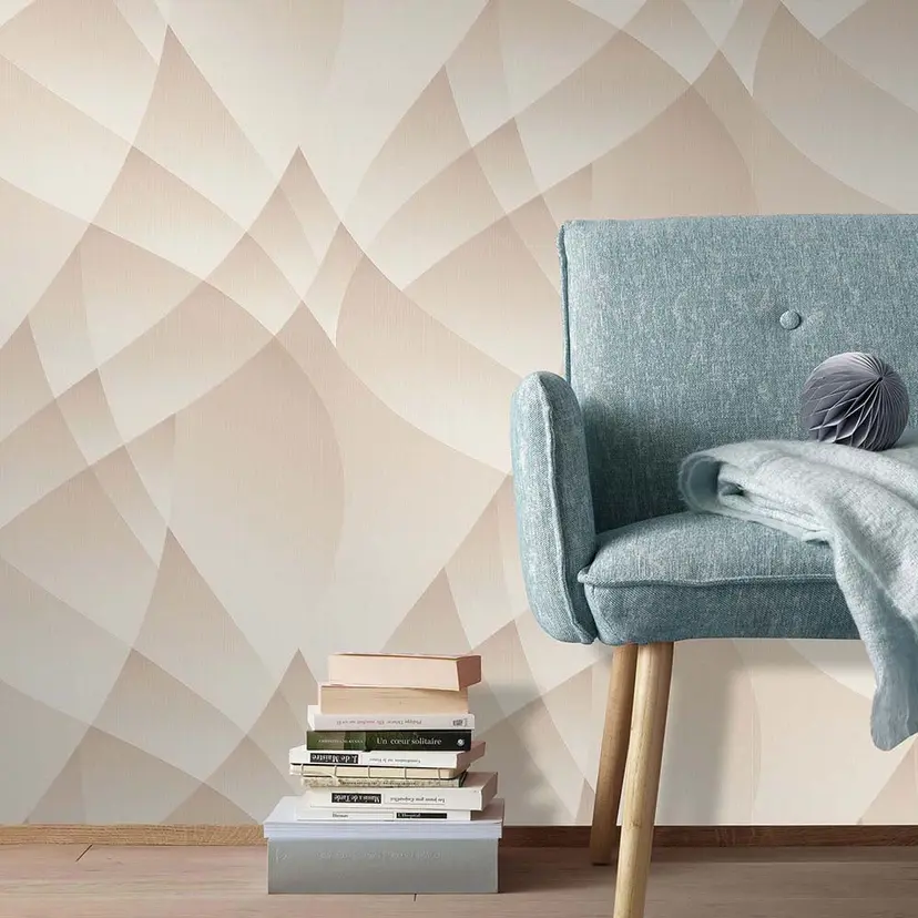 papel pintado 3D, papel pintado geométrico Fashion for Walls 4 de Guido Maria Kretschmer beige