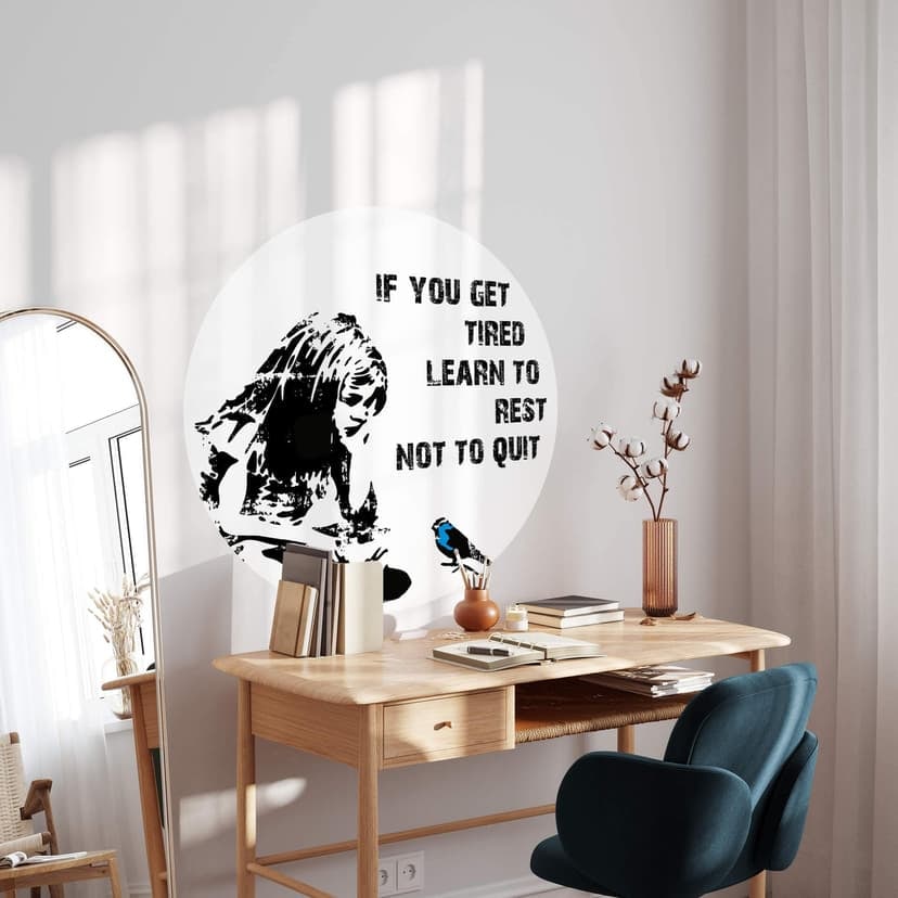 Vinilo decorativo Banksy - Si te cansas - Redondo