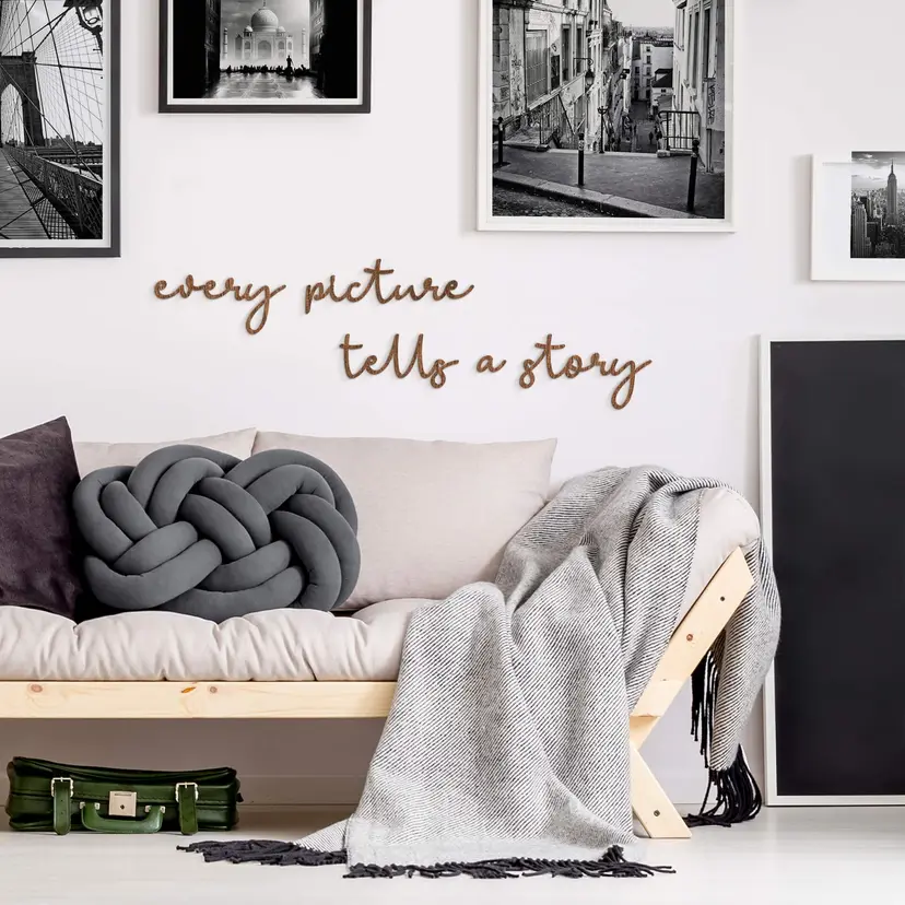 Letras de madera caoba Cada imagen cuenta una historia