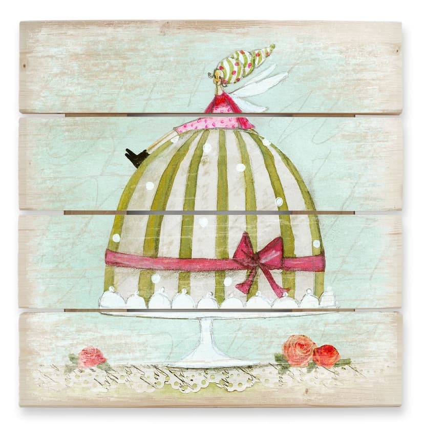 Cuadro de madera Leffler - Muffin mágico - 40x41,5 cm