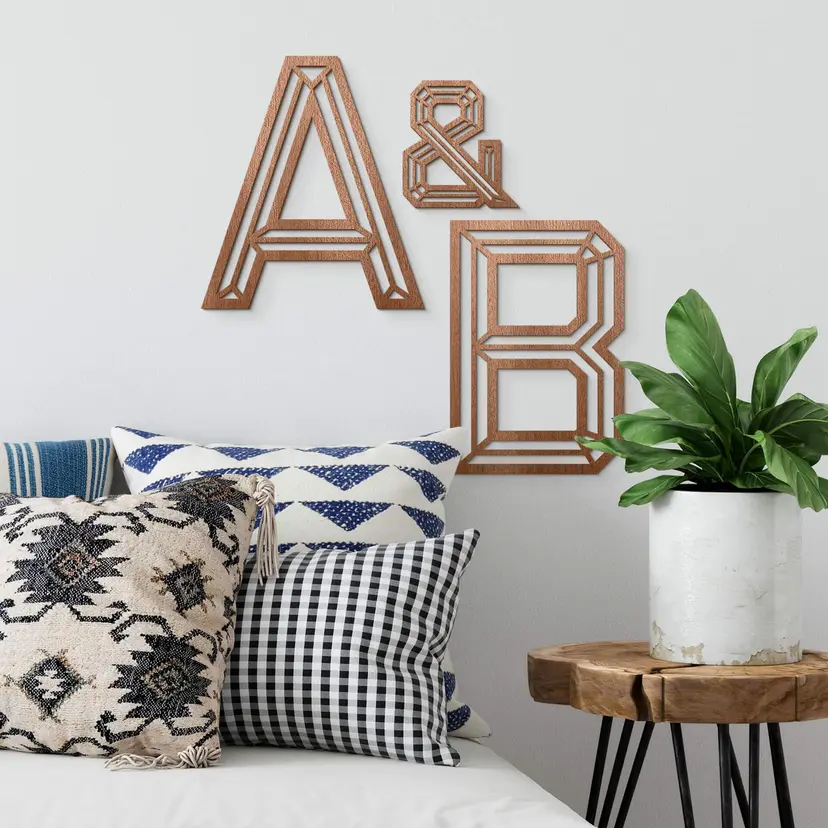 Letras de madera caoba - Origami