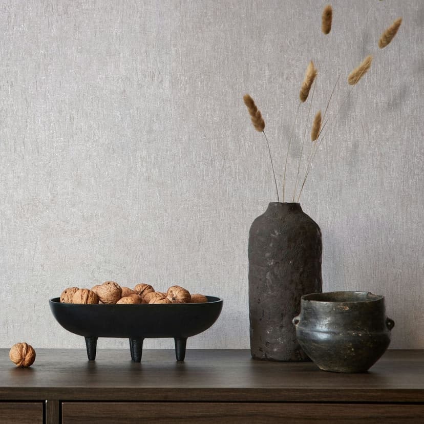Papel pintado no tejido en blanco, gris hormigón aspecto liso moderno