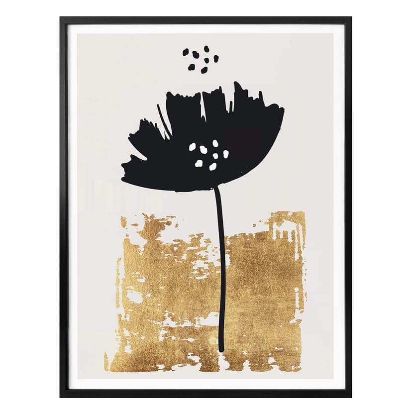 Póster Kubistika - Flor negra