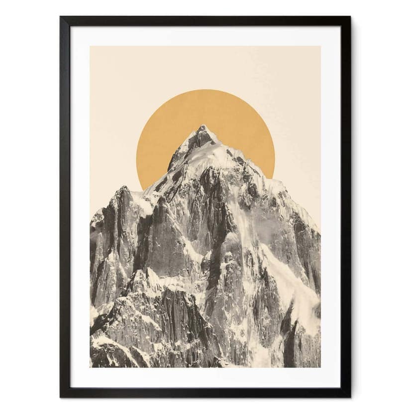 Póster sol detrás de montaña - Bodart