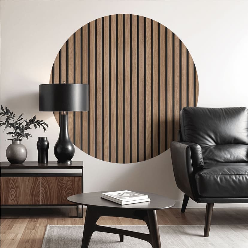 Vinilo decorativo paneles de pared aspecto madera - redondo