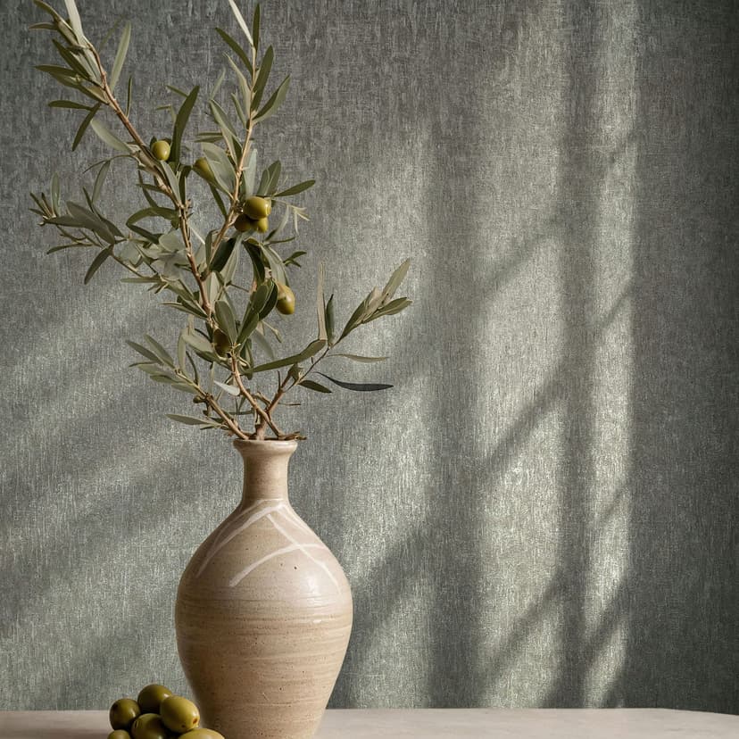 Papel pintado no tejido con aspecto de hormigón gris liso moderno