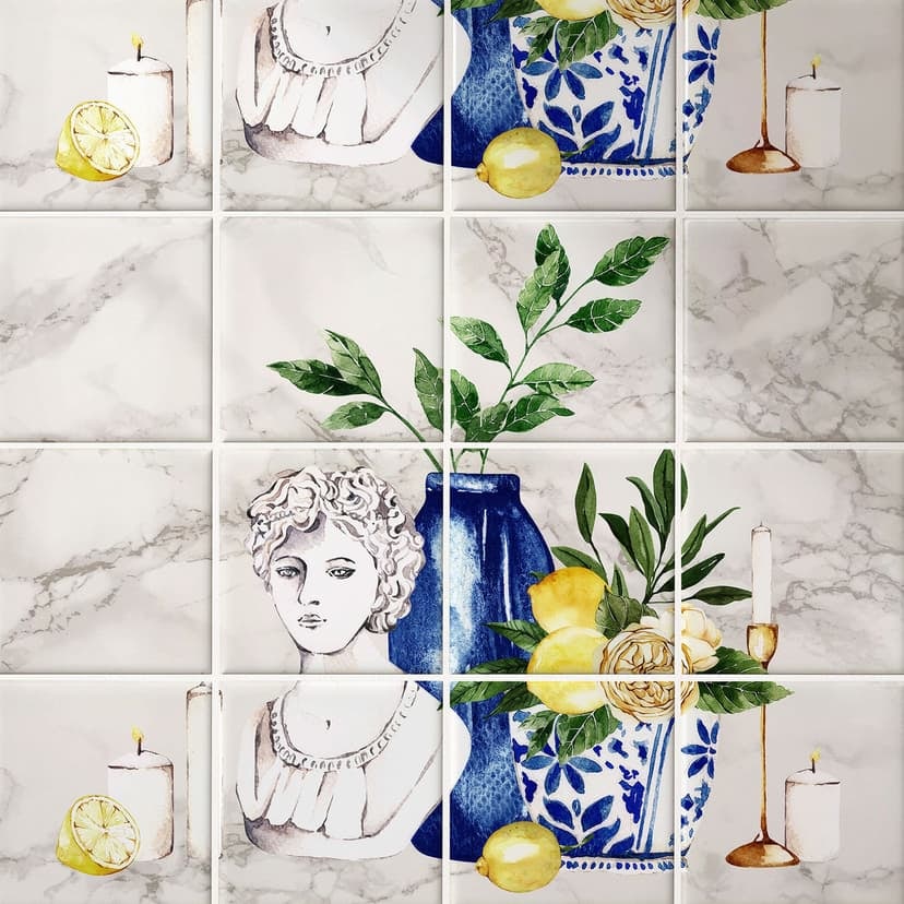 Azulejos Adhesivos composición mediterránea - lote de 12