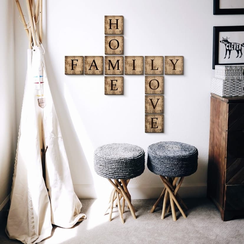 Piedras de letras - Set Vintage - Familia, Amor, Hogar