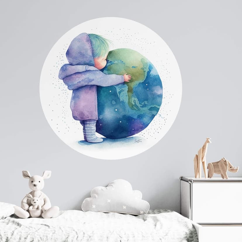 Vinilo decorativo Heine - Abrazos niño tierra - Astro Crucero - Redondo