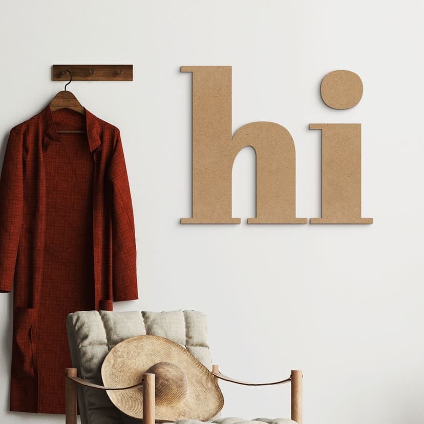 MDF decoración 3D letras Hi - nature