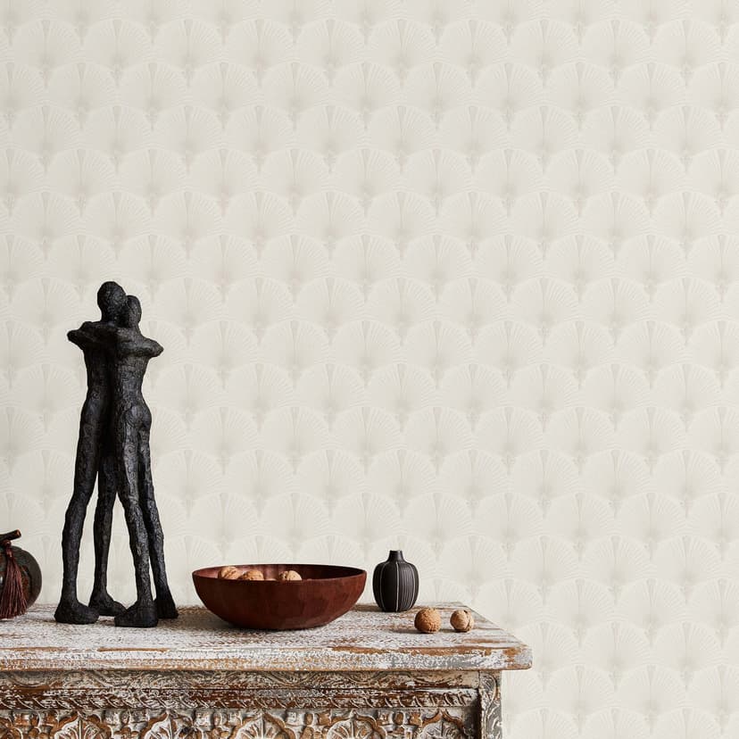 Papel pintado desplegable, papel pintado no tejido Erismann Versailles beige, crema