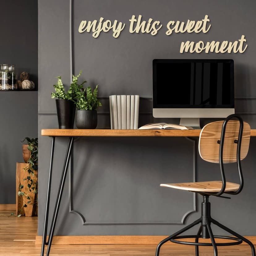 Letras de madera chopo Disfruta de este dulce momento