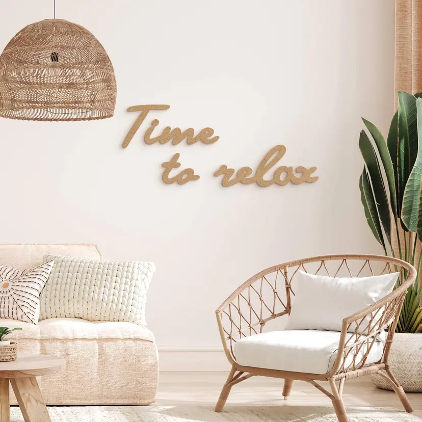 Letras de madera - Time to relax - MDF nature