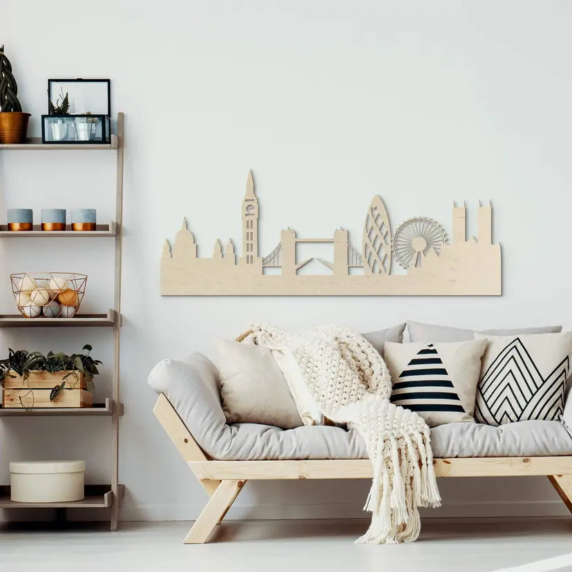 Chapa de madera de álamo artístico - Skyline London