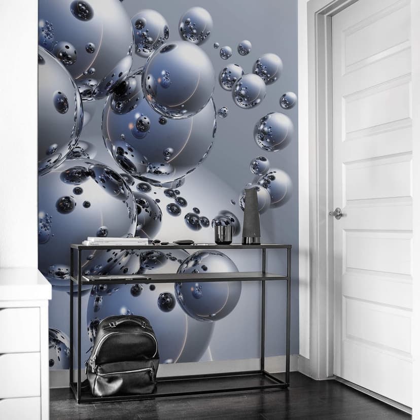 Fotomural - Bolas de plata en 3D