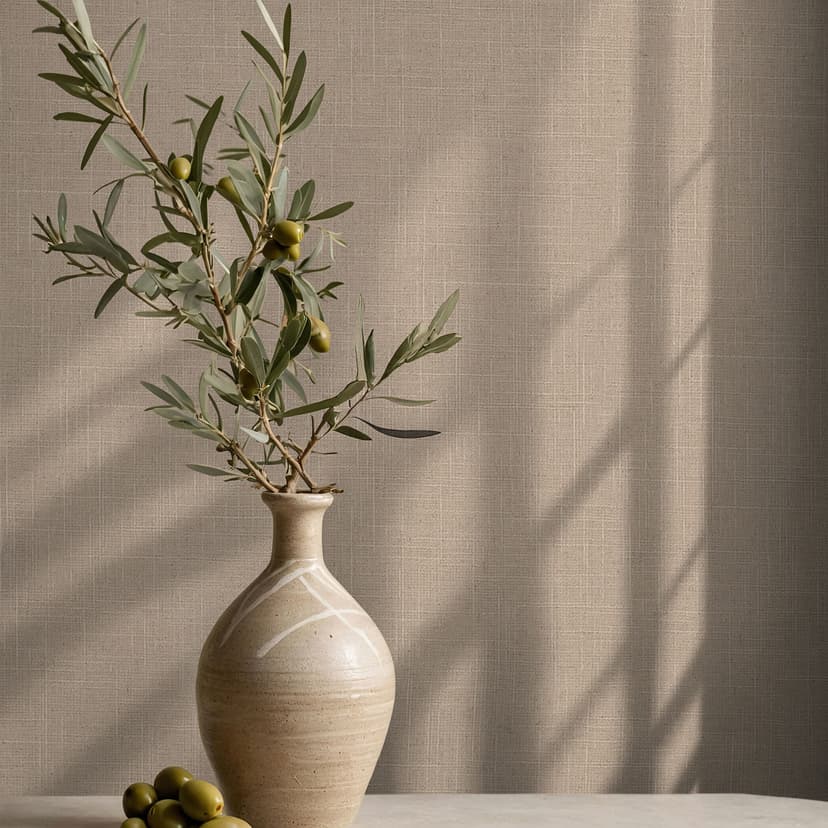 Papel pintado no tejido textil, liso texturado moderno mate en marrón