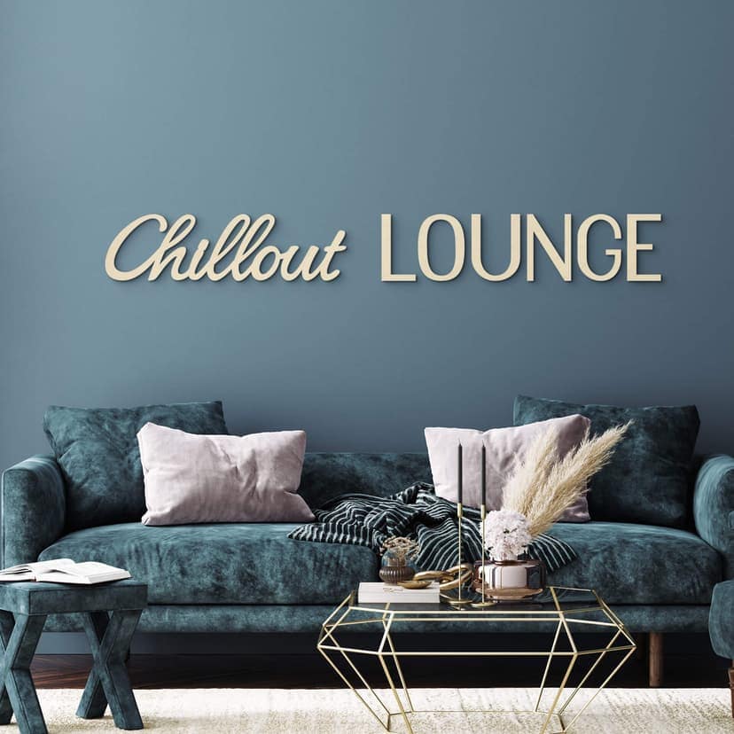 Letras de madera moderno chillout lounge de madera de álamo