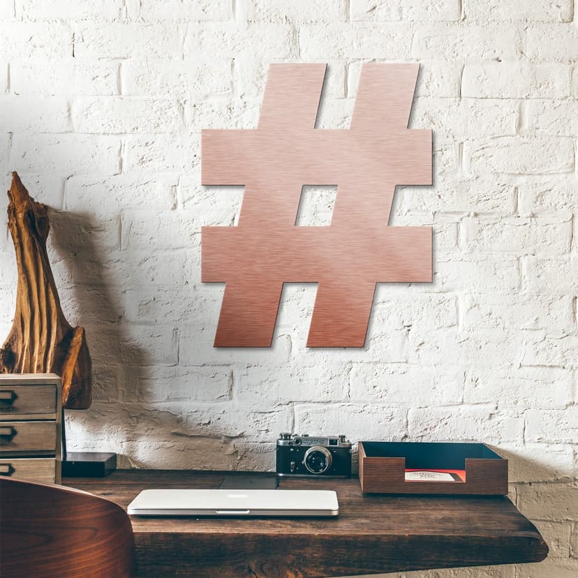 Letras Alu-Dibond - Efecto cobre - Señal Hashtag