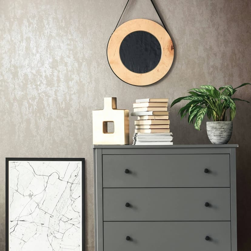 Papel pintado no tejido con brillo beige liso
