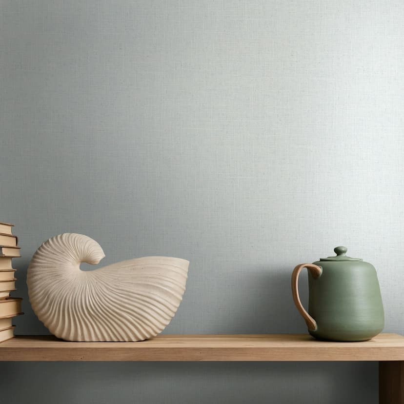 Papel pintado no tejido textil, liso texturado moderno mate en gris