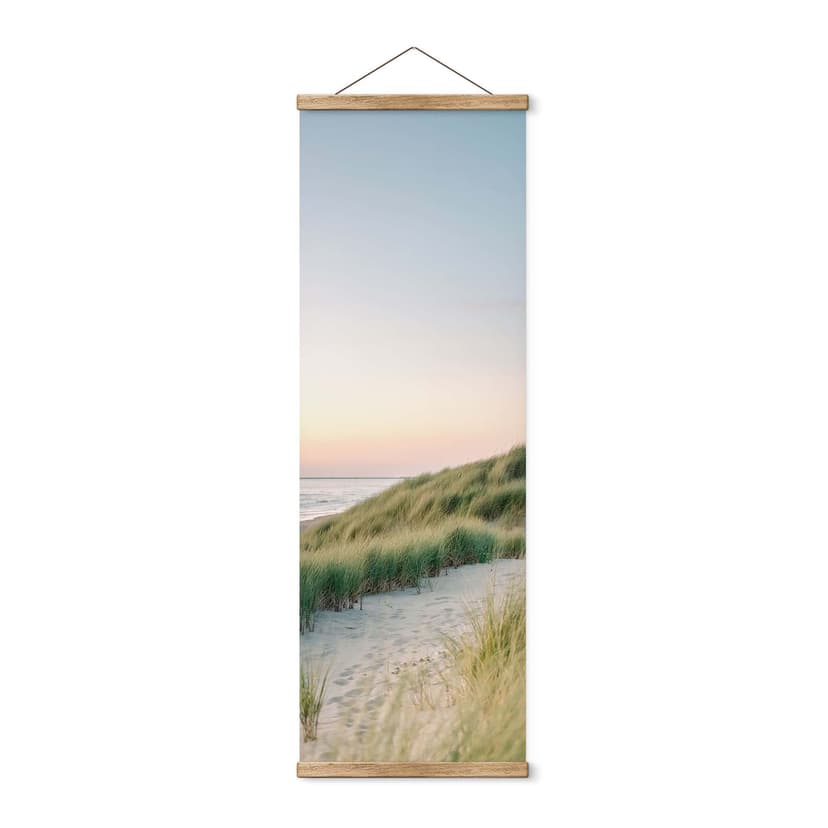 Póster de tela Dunas de la costa holandesa - Zwart - Panorama