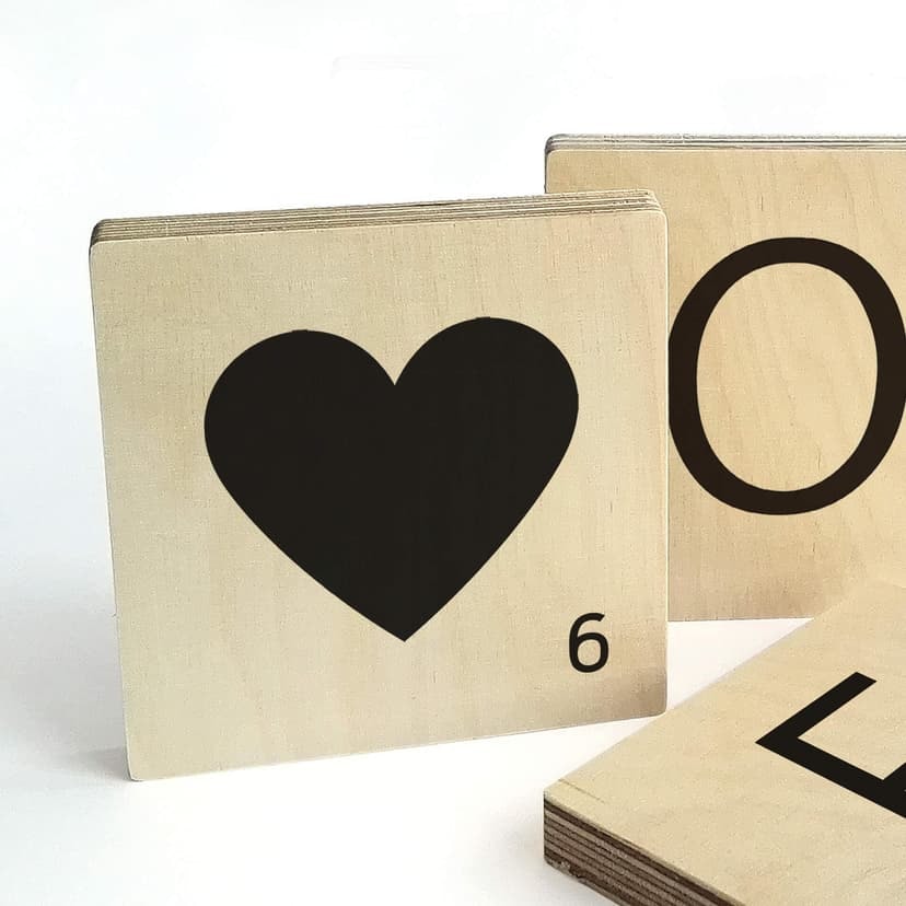 Letra piedras corazón
