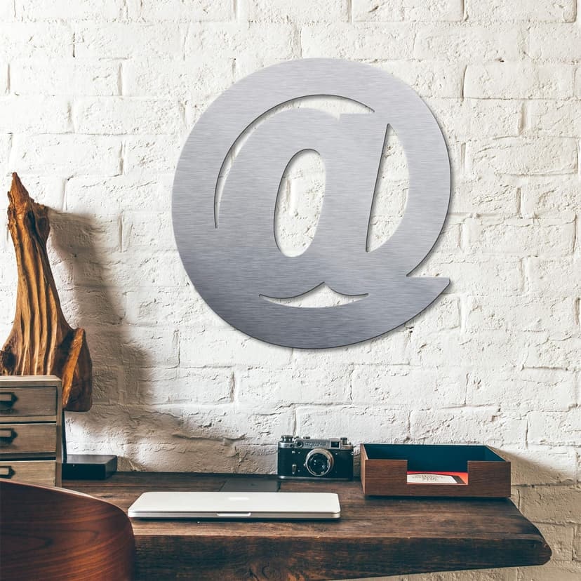 Letras Alu-Dibond - efecto plata - At-sign