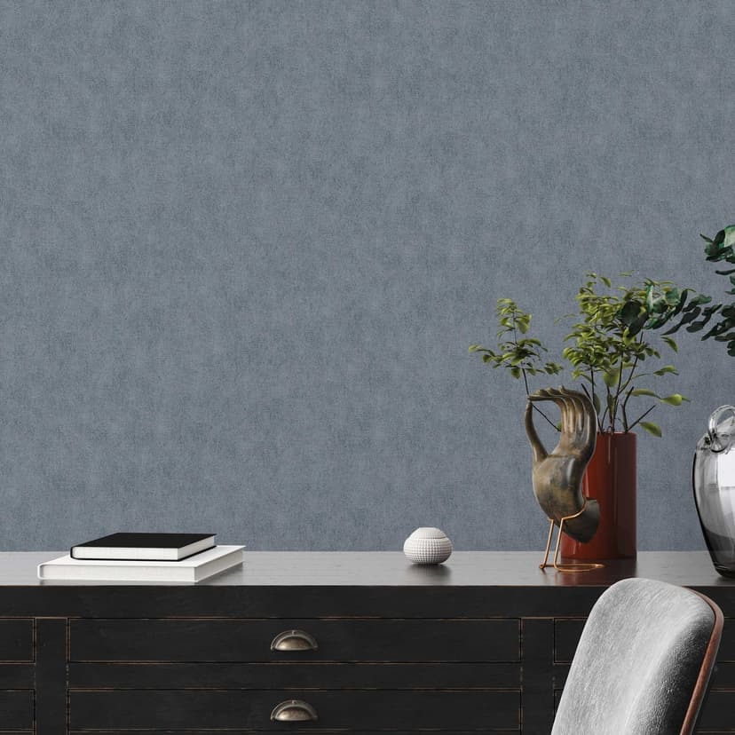 Papel pintado unitario azul brillante - papel pintado no tejido con aspecto textil