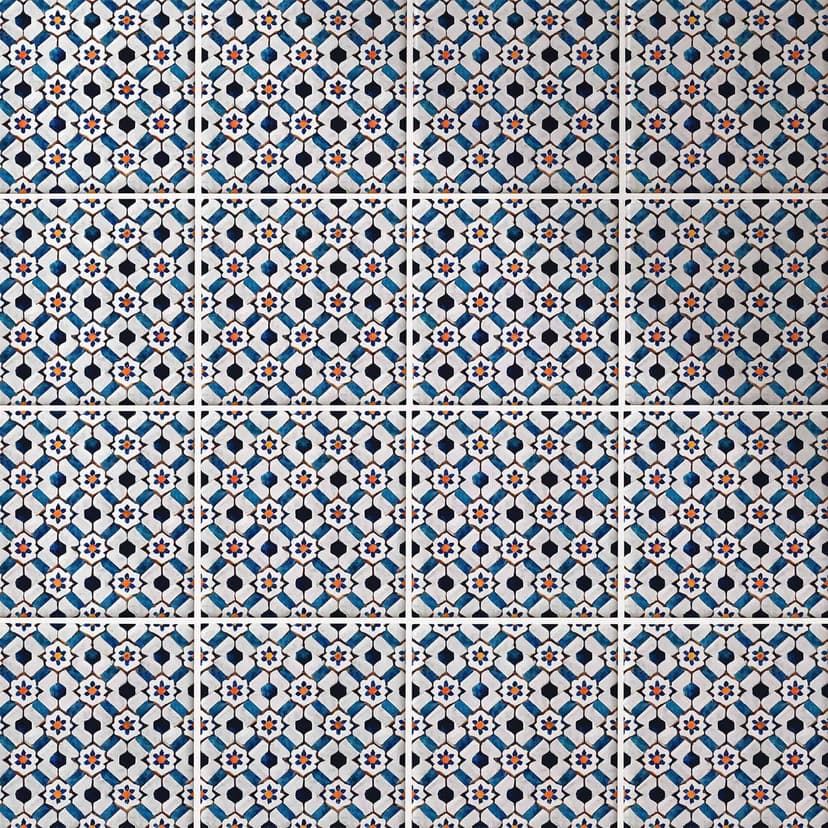 Azulejos Adhesivos Muestra geométrica con flores - Treechild - Lote de 12