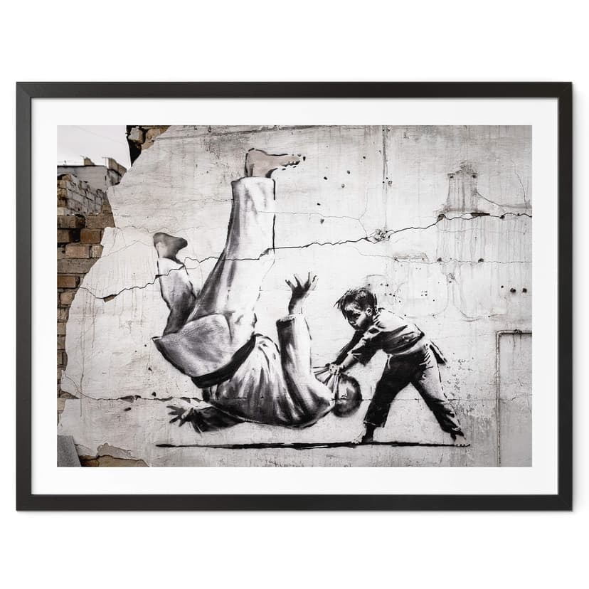 Póster Banksy en Ucrania - Un pequeño judoka