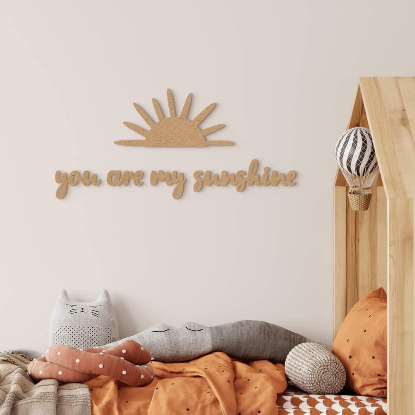 Decoración de habitación infantil sol - You are my sunshine - MDF naturaleza
