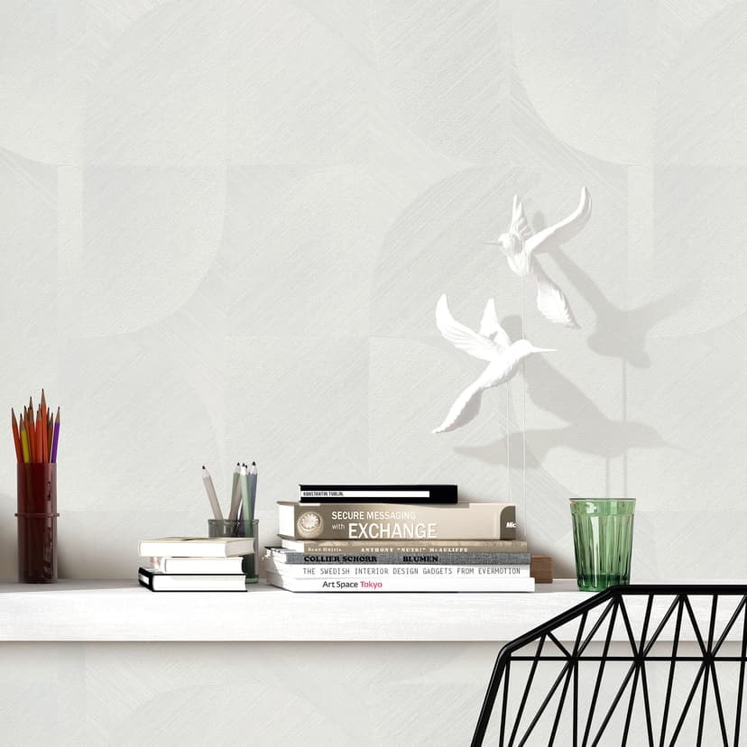 papel pintado 3D, papel pintado con motivos retro, papel pintado no tejido Erismann Martinique crema