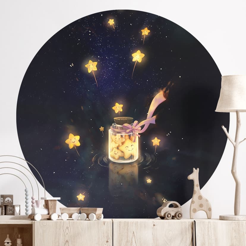 Vinilo decorativo Starcatcher: Un vaso lleno de deseos - Tailandés - Redondo
