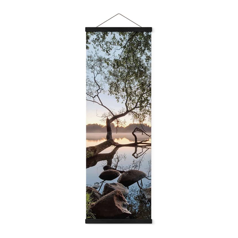 Póster de tela Vista del lago - Paisaje Panorama - Bodega