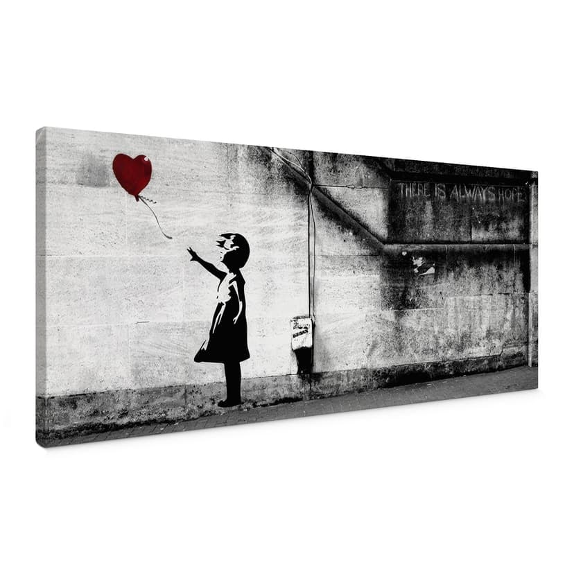 Lienzo Banksy - Chica con globo - Panorama
