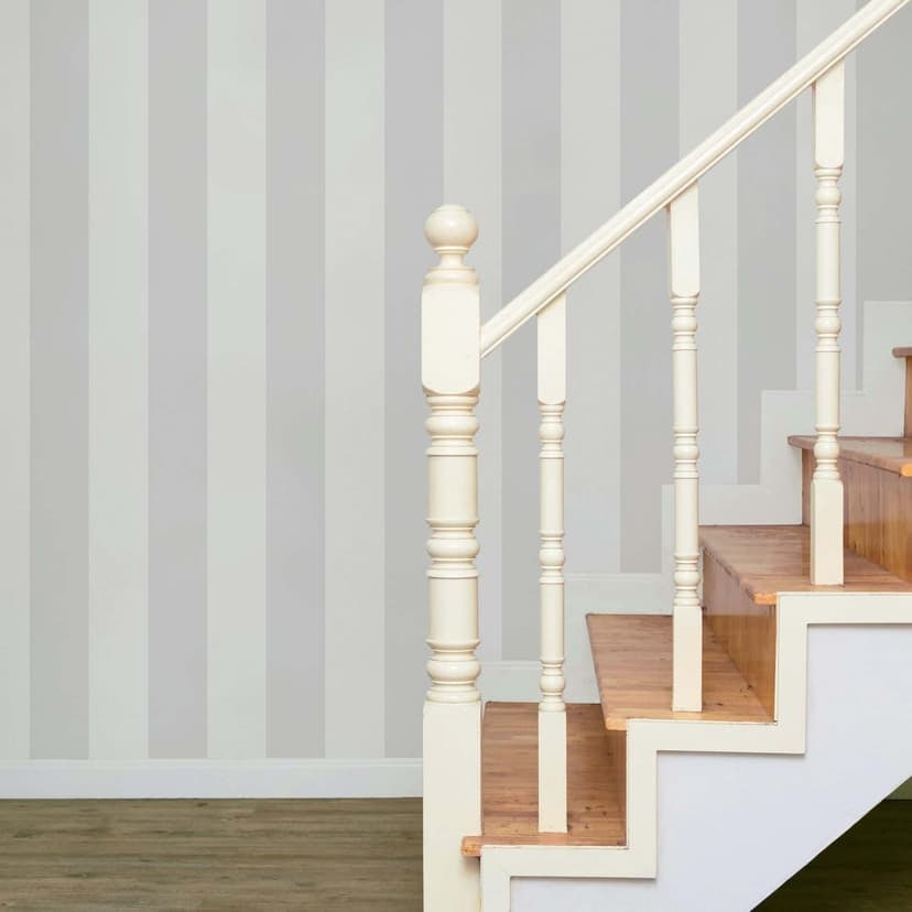Papel pintado no tejido moderno a rayas en gris