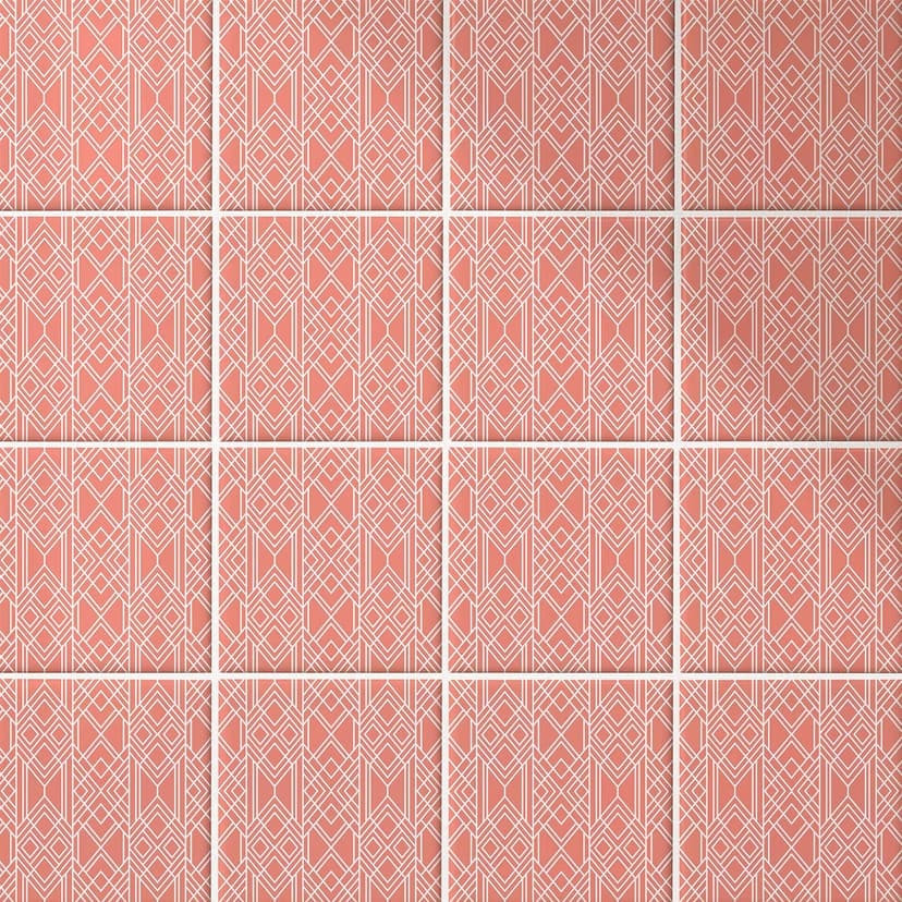 Azulejos Adhesivos Fredriksson - Art Deco Albaricoque - Lote de 12