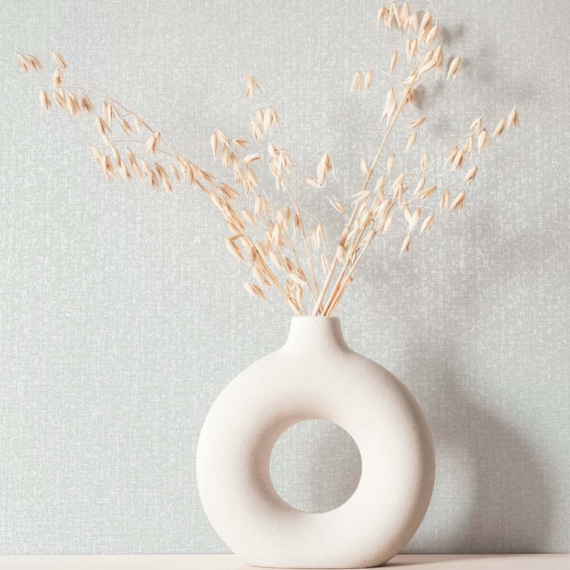 Papel pintado no tejido aspecto textil liso moderno en blanco