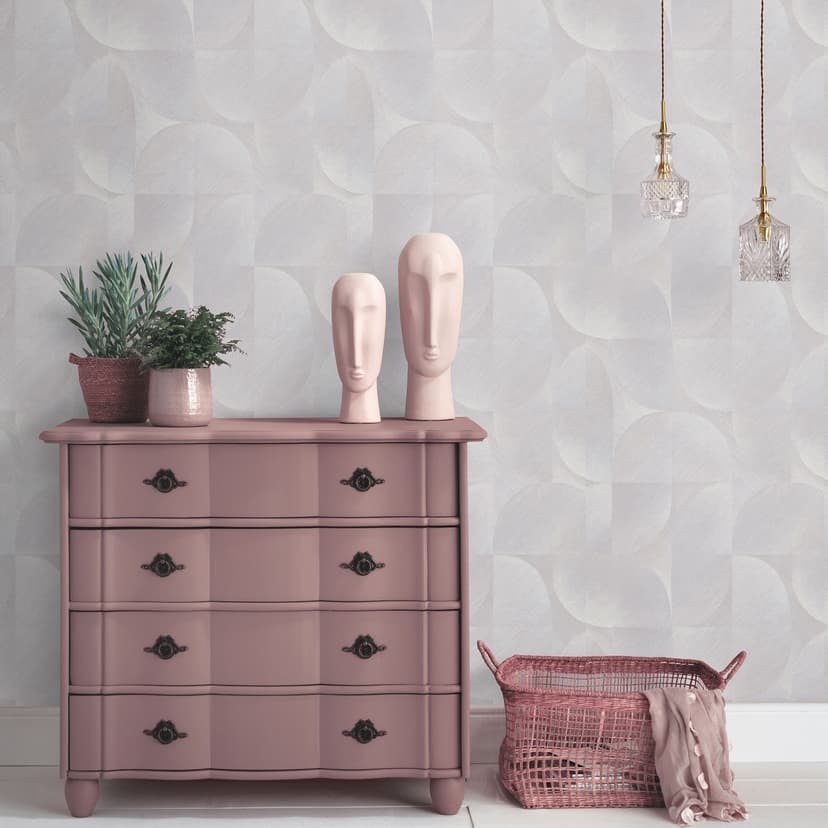 papel pintado 3D, papel pintado con motivos retro, papel pintado no tejido Erismann Martinique taupe