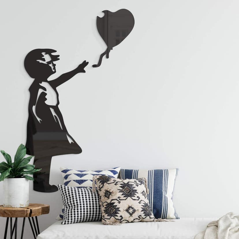 Decoración acrílica Banksy - Chica del globo rojo (2 piezas)