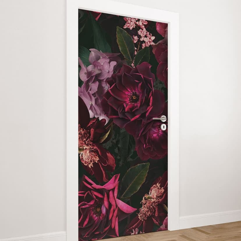 Vinilo para puerta Flor de París - UN Designs - Decoración autoadhesiva para puertas