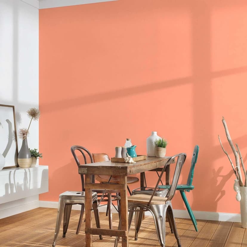 Papel pintado no tejido color naranja - papel pintado con superficie lisa - papel pintado moderno liso mate
