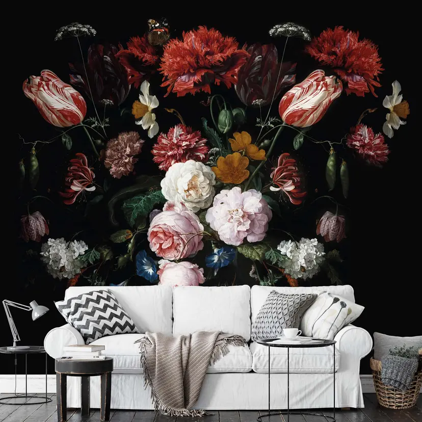 Heem - Naturaleza muerta con flores en un jarrón de cristal - Formato apaisado
