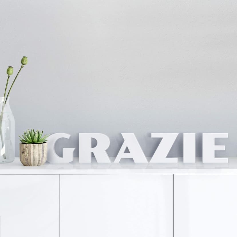 Letra decorativa 3D Grazie