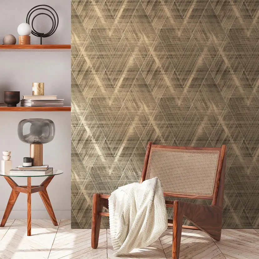 Papel pintado no tejido con motivo negro dorado Papel pintado no tejido moderno salón