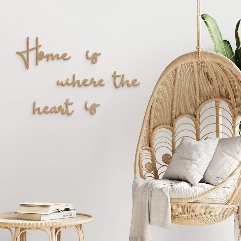MDF decoración de pared refrán de la naturaleza - El hogar es donde está el corazón (6 piezas)