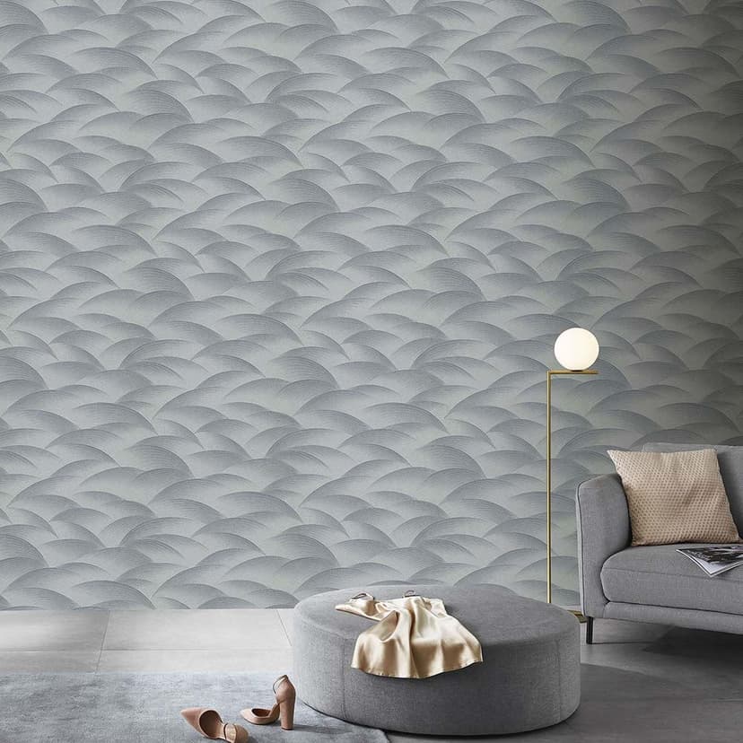 Papel pintado ondulado, papel pintado estampado Fashion for Walls 4 de Guido Maria Kretschmer plata