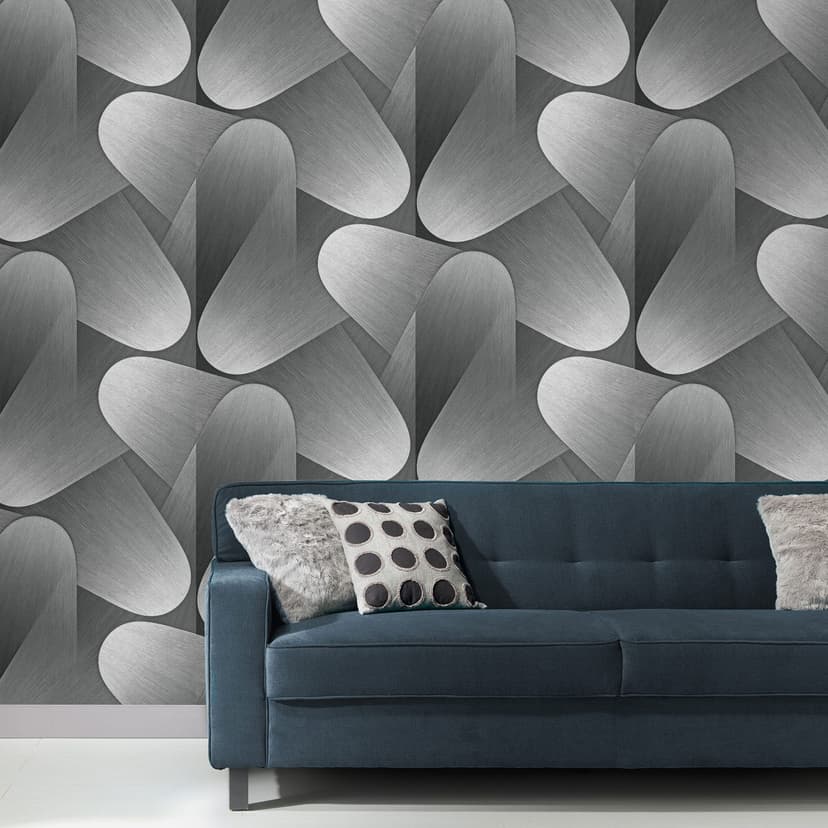 Papel pintado gráfico Elysium gris